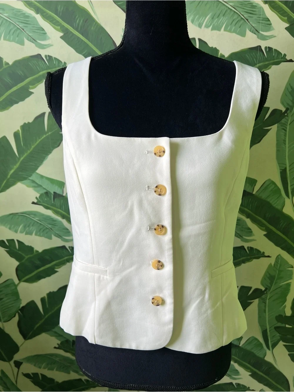 J. Crew Maia Scoop Neck Vest in Crepe‎ Size 8 Ivory